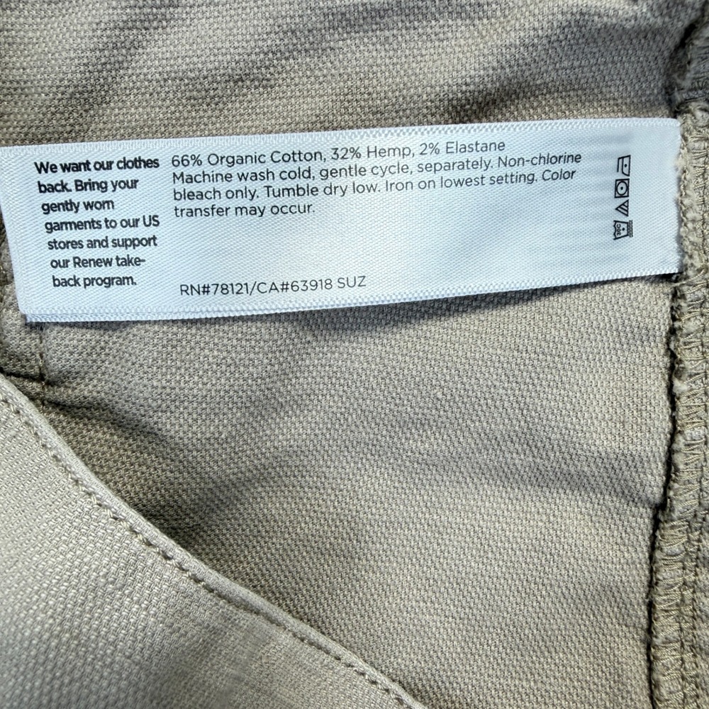 Eileen Fisher Organic Cotton Hemp Wide Leg Crop Pants Taupe Tan Womens Medium - Picture 4 of 8